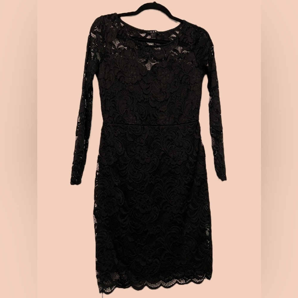 Long Sleeve Black Lace Dress